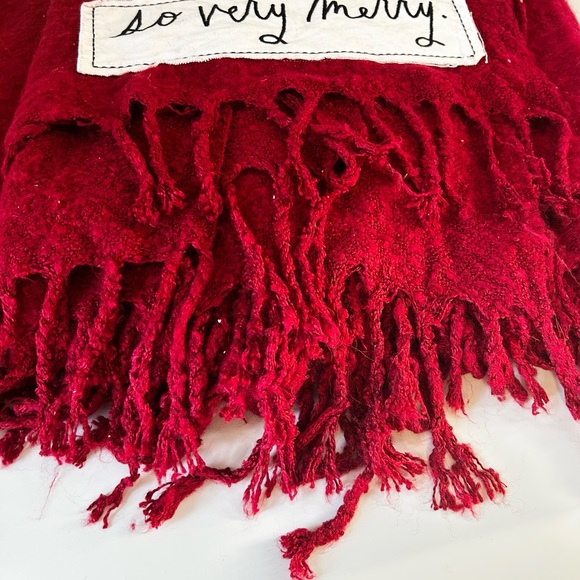 Rae Dunn Red Christmas Throw Blanket - Picture 5 of 5